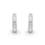 18K White Gold Diamond Hoop Earrings IV // New