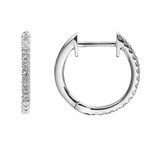 18K White Gold Diamond Hoop Earrings II // New