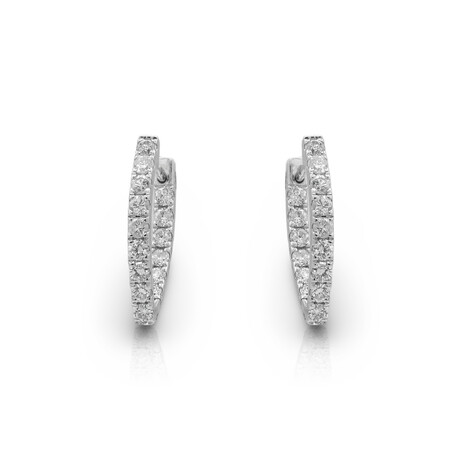 18K White Gold Diamond Earrings II // New