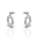14K White Gold Diamond Earrings // New
