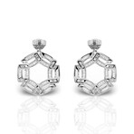 14K White Gold Diamond Earrings // New