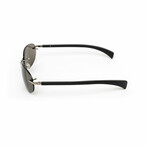 E03P// Men's Rimless Black Wood Sunglasses // Polarized Grey Lenses // Black + Polarized Grey