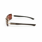 H01S // Unisex Grey Buffalo Horn Sunglasses // Swarovski Stones // Grey + Brown