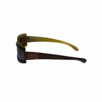 Star // Unisex Dark Brown Wood Shield Sunglasses // Swarovski Stones // Brown + Brown