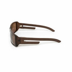 Meteor // Unisex Brown Acetate & Wood Polarized Sunglasses // Brown + Brown