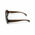 Athena // Women's Black Acetate and Wood Sunglasses // Black + Grey