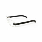 Chaya // Unisex Clear & Black Acetate Optical Glasses // Clear & Black + Clear