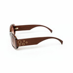 Vega // Unisex Brown Acetate and Cherry Wood Sunglasses // 18KT Gold // Brown + Gradient Brown