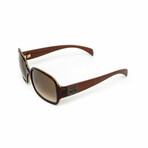 Athena // Women's Tortoise and Cherry Wood Sunglasses // Tortoise + Gradient Brown