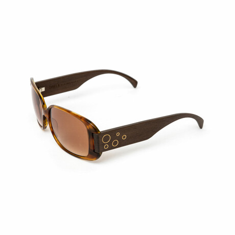 Ceres // Unisex Tortoise Acetate and Wood Sunglasses // 18KT Gold // Tortoise + Gradient Brow