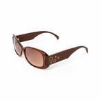 Vega // Unisex Brown Acetate and Cherry Wood Sunglasses // 18KT Gold // Brown + Gradient Brown