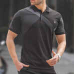 Patterned Polo // Black (M)