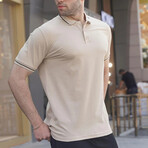 Tipped Polo // Beige (S)