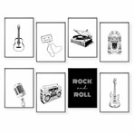 Minimal Rock & Roll Gallery Wall Set (11"L x 14"W)