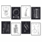 Original Instrument Patents Gallery Wall Set (11"L x 14"W)