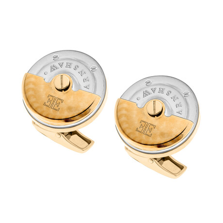 Thomas Earnshaw Gold Silver Rotor Cufflink // ES-003-C5