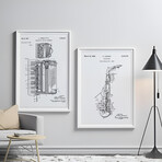 Original Instrument Patents Gallery Wall Set (11"L x 14"W)