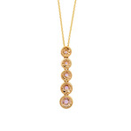 18K Yellow Gold Diamond + Pink Sapphire Necklace // 18" // New