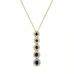 Tresorra // 18K Yellow Gold Diamond + Blue Sapphire Necklace I // 18" // New