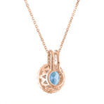 Tresorra // 18K Rose Gold Diamond + Topaz Necklace // 18" // New