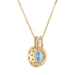 18K Yellow Gold Diamond + Topaz Necklace I // 18" // New