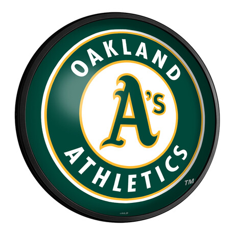 Oakland Athletics // Round Slimline Lighted Wall Sign