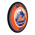 New York Mets // Round Slimline Lighted Wall Sign