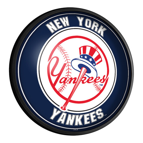 New York Yankees // Round Slimline Lighted Wall Sign