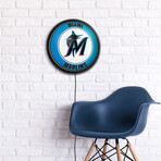 Miami Marlins // Round Slimline Lighted Wall Sign