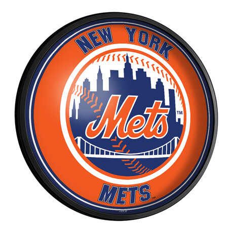 New York Mets // Round Slimline Lighted Wall Sign