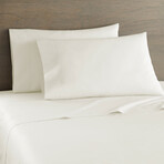 250 Thread Count Cotton Percale Sheet Set // Alabaster (39"L x 75"W x 14"H)
