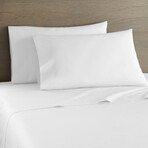 250 Thread Count Cotton Percale Sheet Set // Pure White (39"L x 75"W x 14"H)