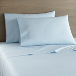 250 Thread Count Cotton Percale Sheet Set // Nantucket Blue (39"L x 75"W x 14"H)