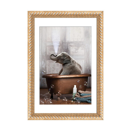 Elephant In The Tub by Domonique Brown (24"H x 16"W x 1"D)