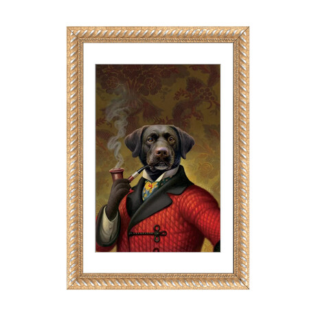 The Red Beret (Dog) by Dan Craig (24"H x 16"W x 1"D)