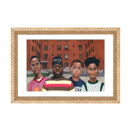 Boyz N Da Hood (Hiphop Legends) by Manasseh Johnson (16"H x 24"W x 1"D)