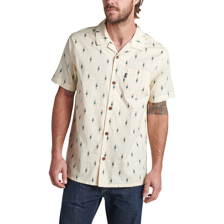 Craig Short Sleeve Button Up Camp Shirt // Almond Milk (XS)