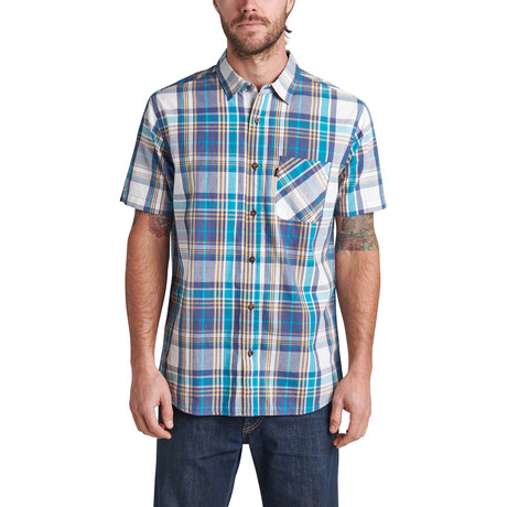 Pardy Short Sleeve Button Up Work Shirt // Indigo Blue (XS)