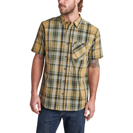 Pardy Short Sleeve Button Up Work Shirt // Fennel Seed (XS)