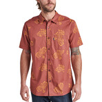 Forge Short Sleeve Button Up Woven Shirt // Mahogany (M)