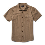 Winfred Short Sleeve Button Up Poplin Shirtl // Rain Drum (S)