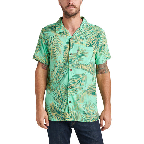 Peters Short Sleeve Button Up Woven Shirt // Electric Green (XS)