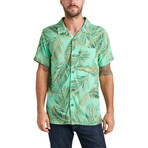 Peters Short Sleeve Button Up Woven Shirt // Electric Green (XL)