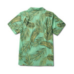 Peters Short Sleeve Button Up Woven Shirt // Electric Green (XL)