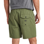 Fields Elastic Waist Walk Short // Olivine (L)