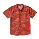 Forge Short Sleeve Button Up Woven Shirt // Mahogany (M)