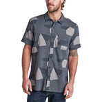 Durant Short Sleeve Button Up Woven Shirt // Caviar (XL)