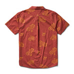 Forge Short Sleeve Button Up Woven Shirt // Mahogany (M)