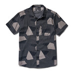 Durant Short Sleeve Button Up Woven Shirt // Caviar (S)