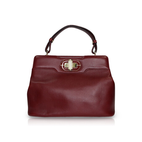 Bulgari // Isabella Rossellini Leather Bag // Burgundy // Pre-Owned